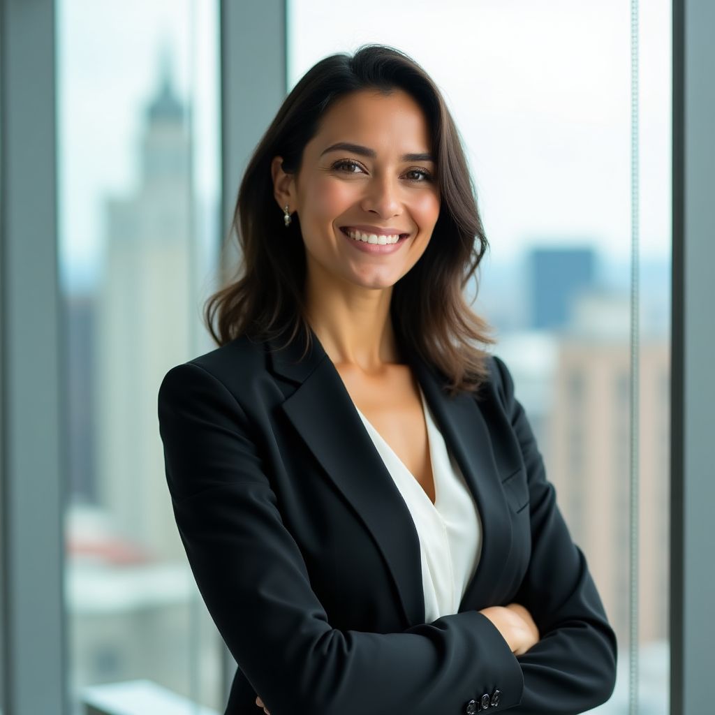 Retrato de Ana Pérez, consultora financiera senior